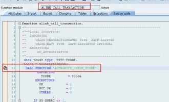 跳过事务代码(tcode)权限检查(ALINK_CALL_TRANSACTION)