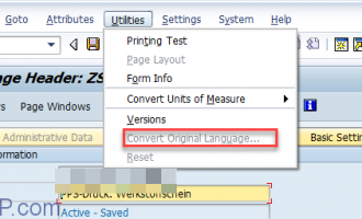 如何更改SAPscript的源语言版本(Original Language)