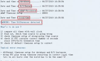 查看SAP服务期时间与本地时间差异-RSDBTIME