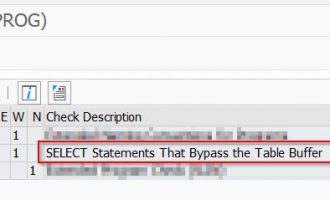 [Code Inspector]消除警告信息SELECT Statements That Bypass the Table Buffer